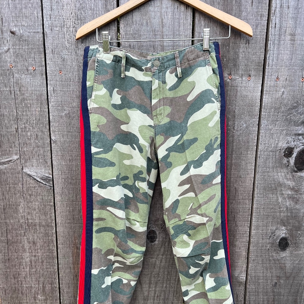 MOTHER The Misfit Side-Stripe Camo Pants
